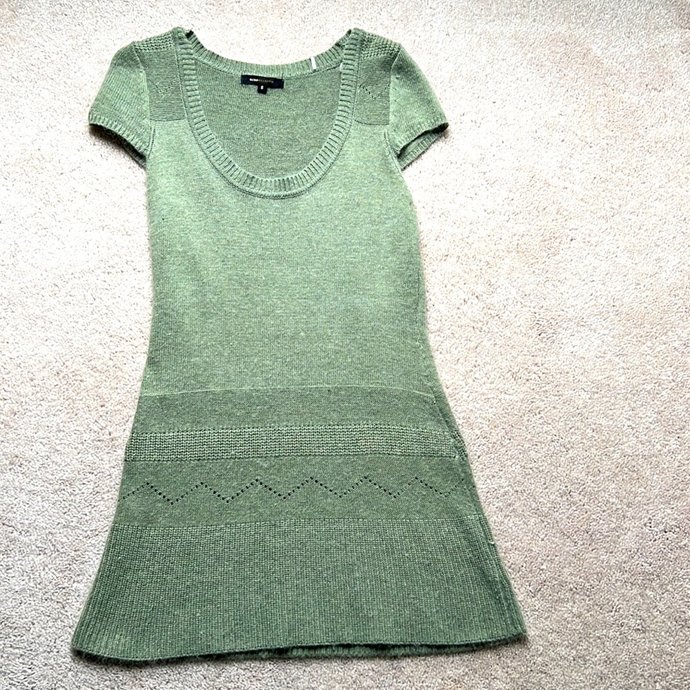 Women’s BCBG Sage Green Short Sleeve Sweater Dress Size Small
